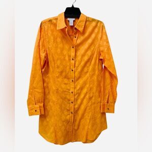 Soft Surroundings Button Up Tunic Textured Design Long Sleeve Women’s Medium